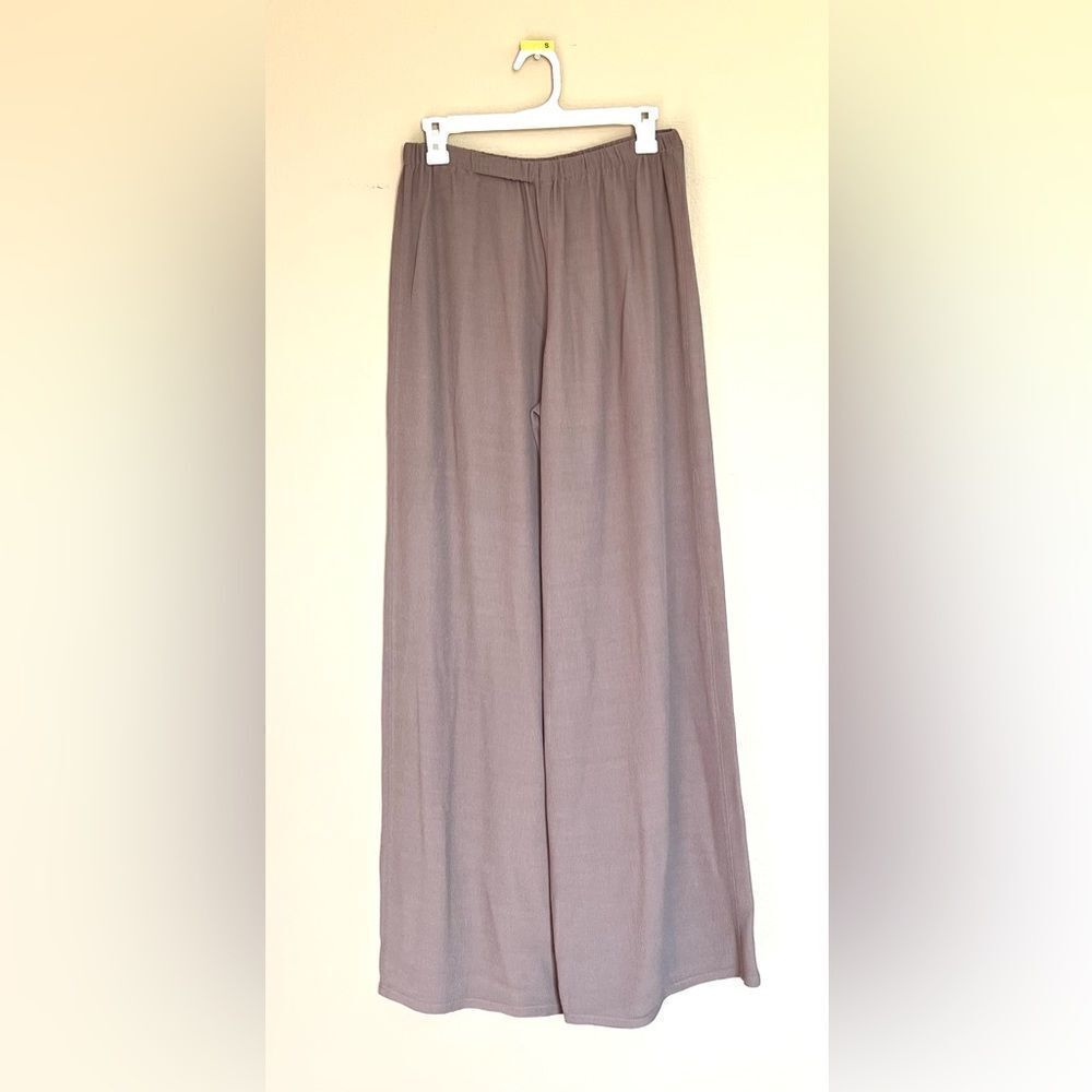 Soft Surroundings Taupe Flowy Wide Leg Pants